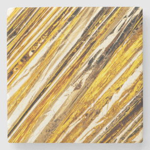 Falln Shimmering Gold Foil Stone Coaster