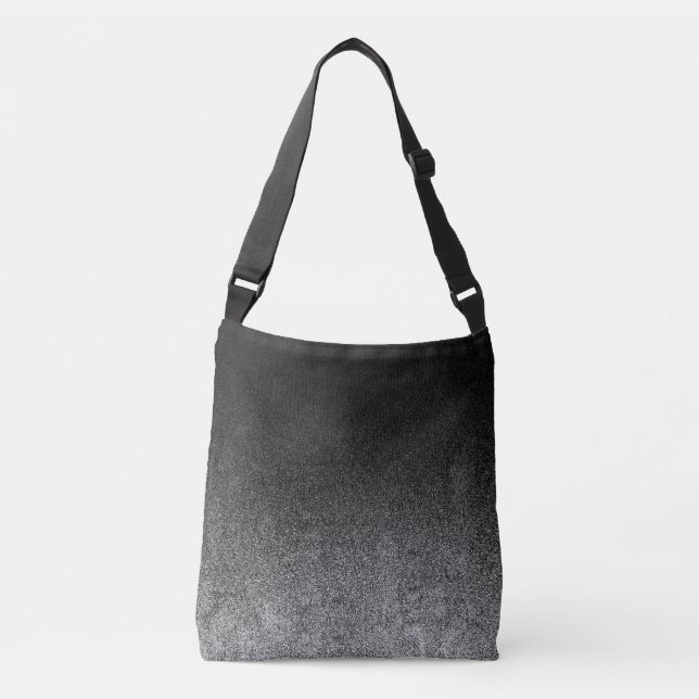 Falln Silver & Black Glitter Gradient Crossbody Bag (Front)