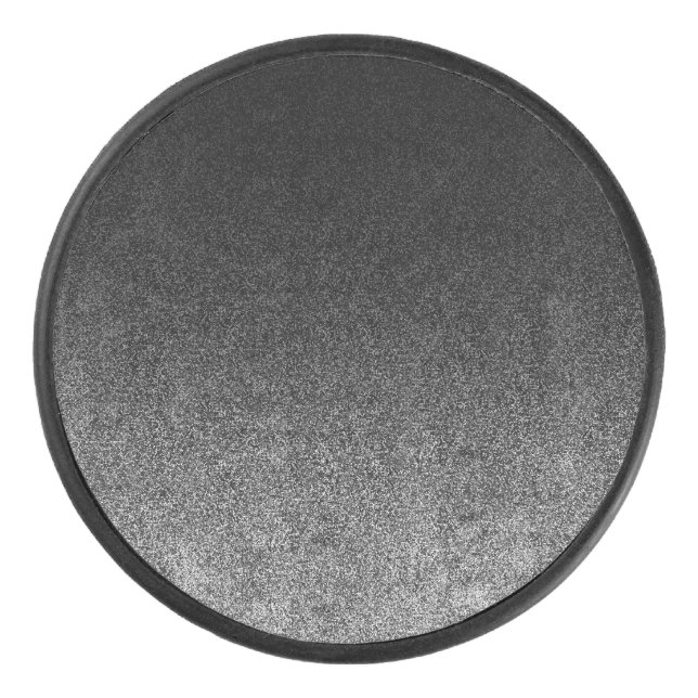 Falln Silver & Black Glitter Gradient Hockey Puck (Front)