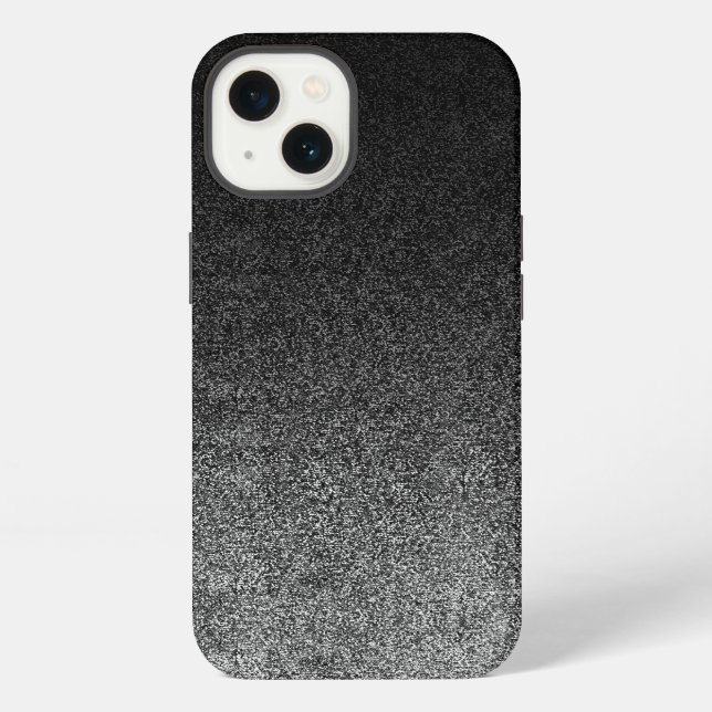 Falln Silver & Black Glitter Gradient iPhone Case (Back)