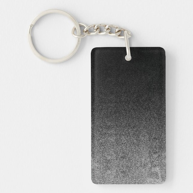 Falln Silver & Black Glitter Gradient Key Ring (Front)