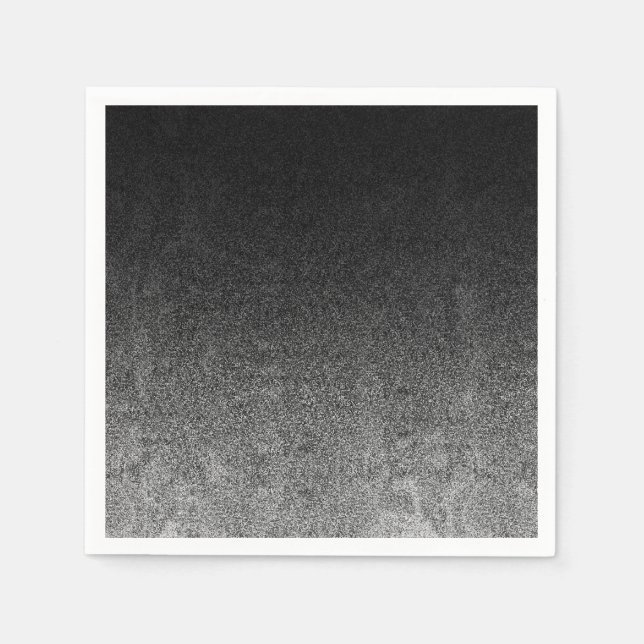 Falln Silver & Black Glitter Gradient Napkin (Front)