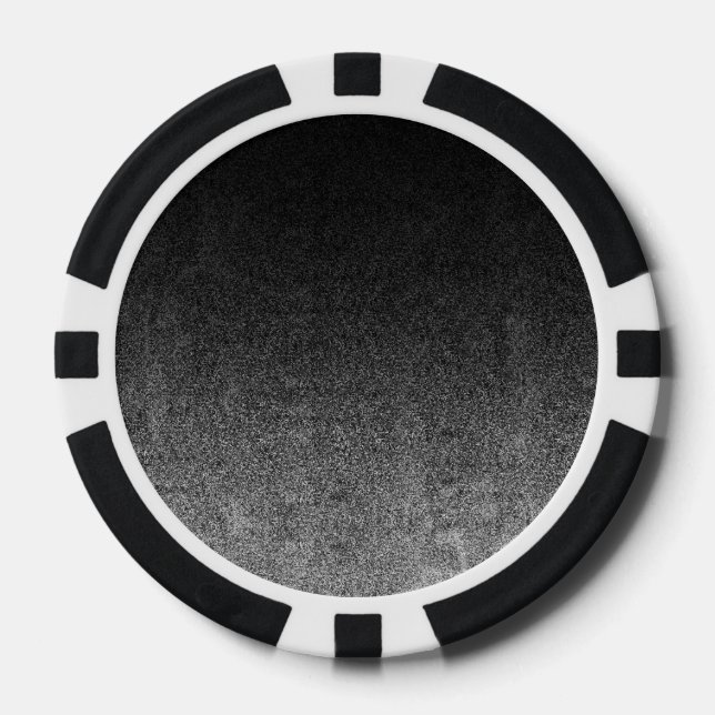 Falln Silver & Black Glitter Gradient Poker Chips (Front)