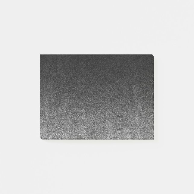 Falln Silver & Black Glitter Gradient Post-it Notes (Front)
