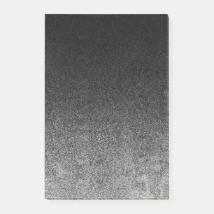 Falln Silver & Black Glitter Gradient Post-it Notes