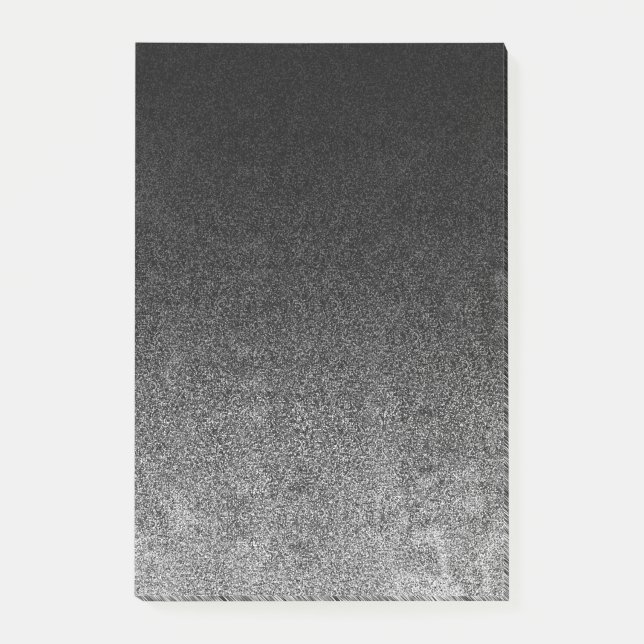 Falln Silver & Black Glitter Gradient Post-it Notes (Front)