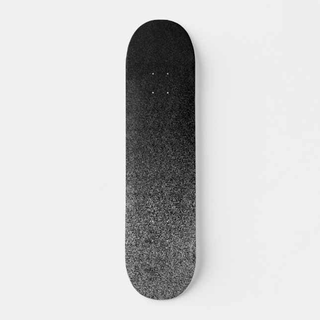 Falln Silver & Black Glitter Gradient Skateboard (Front)