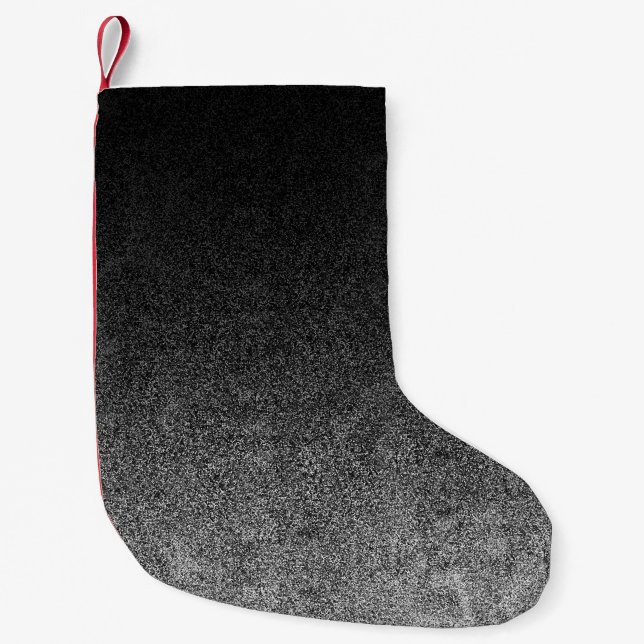 Falln Silver & Black Glitter Gradient Small Christmas Stocking (Front)