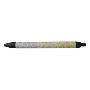 Falln Silver & Gold Glitter Gradient Black Ink Pen