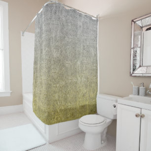 Falln Silver & Gold Glitter Gradient Shower Curtain