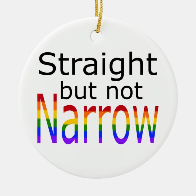 Falln Straight But Not Narrow (black text) Ceramic Tree Decoration (Front)