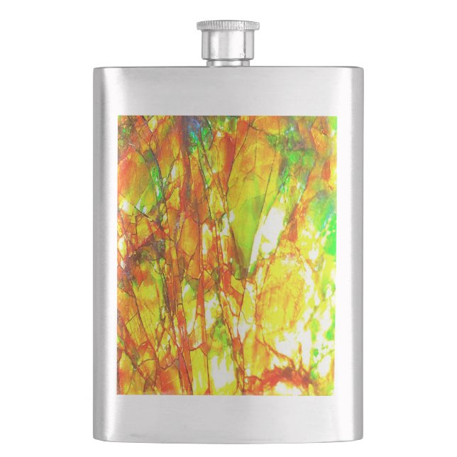 Falln Sunset Ammolite Hip Flask (Front)