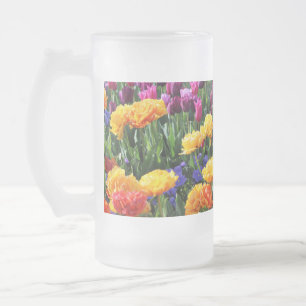 Falln Sunset Floral River Frosted Glass Beer Mug