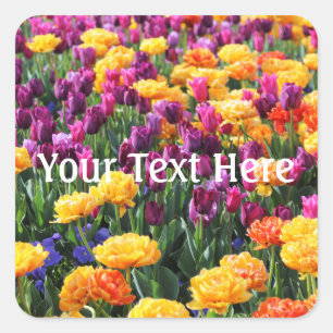 Falln Sunset Floral River Square Sticker