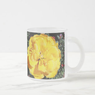 Falln Sunshine Floral Frosted Glass Coffee Mug