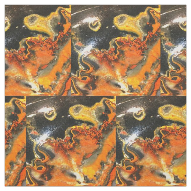 Falln Swirled Orange Stones Fabric (Swatch)