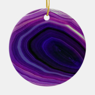Falln Swirled Purple Geode Ceramic Tree Decoration