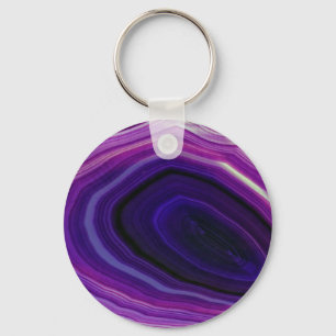 Falln Swirled Purple Geode Key Ring