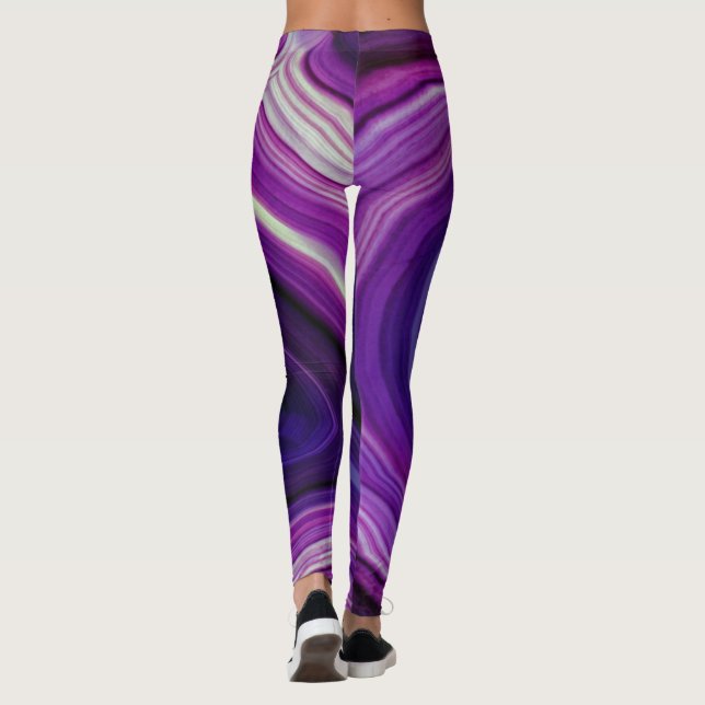 Falln Swirled Purple Geode Leggings (Back)