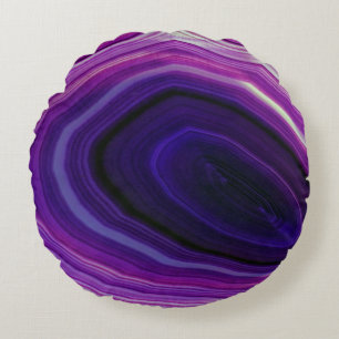 Falln Swirled Purple Geode Round Cushion