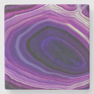 Falln Swirled Purple Geode Stone Coaster