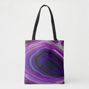 Falln Swirled Purple Geode Tote Bag