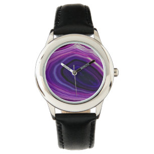 Falln Swirled Purple Geode Watch