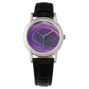 Falln Swirled Purple Geode Watch