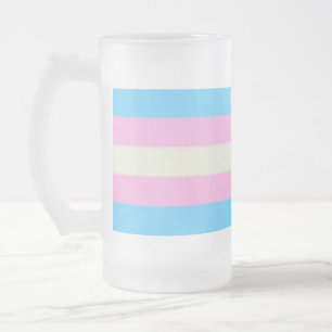 Falln Transgender Pride Flag Frosted Glass Beer Mug