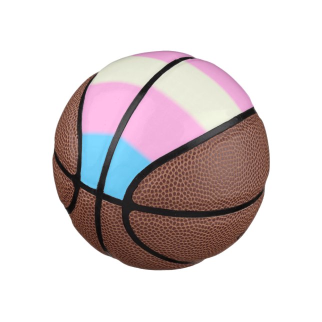 Falln Transgender Pride Flag Mini Basketball (Angled)