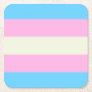 Falln Transgender Pride Flag  Square Paper Coaster