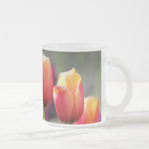 Falln Tulips Aflame Frosted Glass Coffee Mug