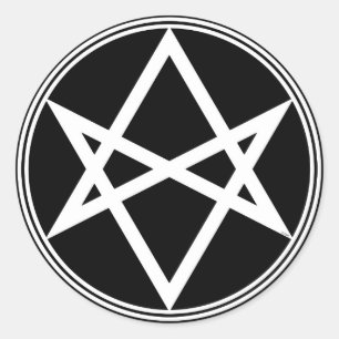 Falln Unicursal Hexagram White Classic Round Sticker