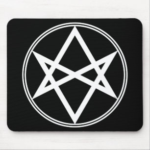 Falln Unicursal Hexagram White Mouse Mat