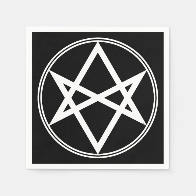 Falln Unicursal Hexagram White Napkin (Front)