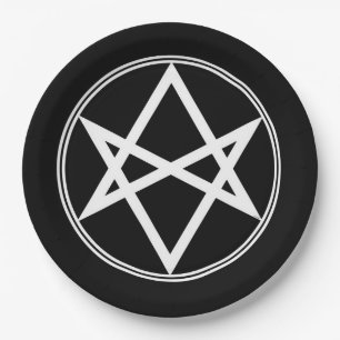 Falln Unicursal Hexagram White Paper Plate