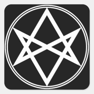 Falln Unicursal Hexagram White Square Sticker