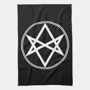 Falln Unicursal Hexagram White Tea Towel