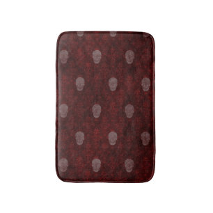 Falln Victorian Skulls Red Bath Mat