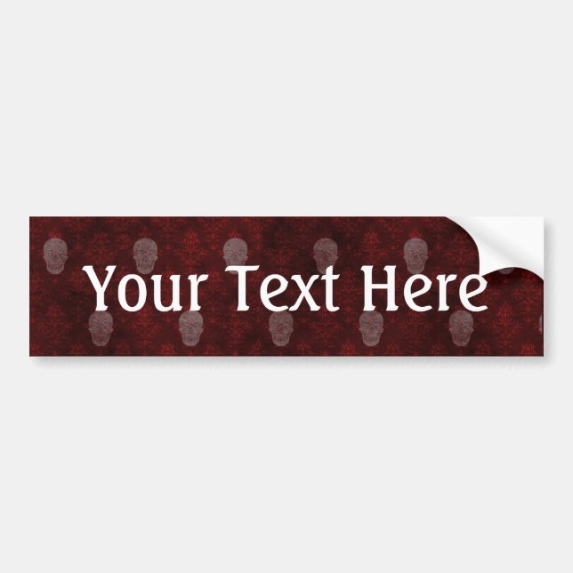 Falln Victorian Skulls Red Bumper Sticker (Front)