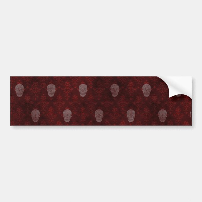 Falln Victorian Skulls Red Bumper Sticker (Front)