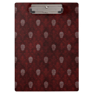 Falln Victorian Skulls Red Clipboard