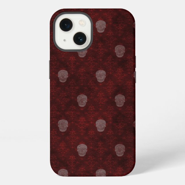 Falln Victorian Skulls Red iPhone Case (Back)