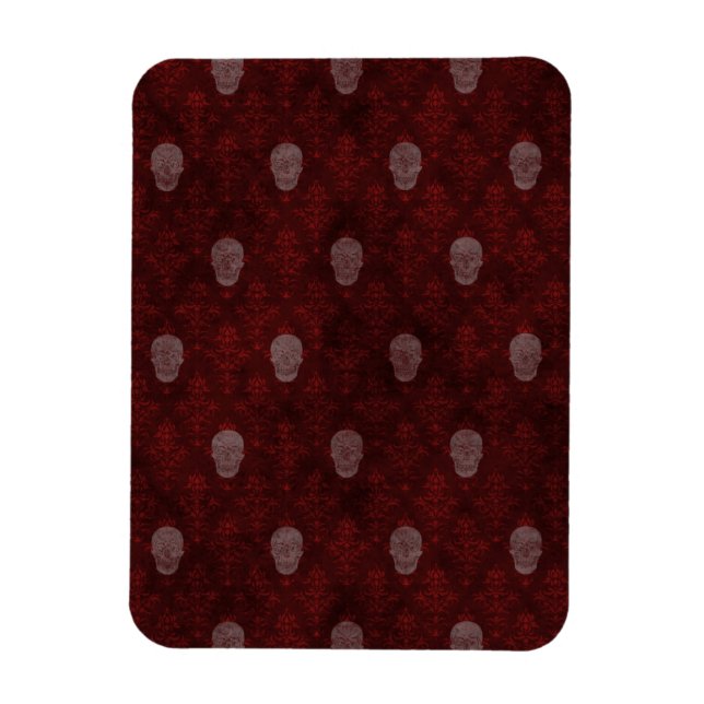 Falln Victorian Skulls Red Magnet (Vertical)