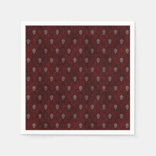 Falln Victorian Skulls Red Napkin