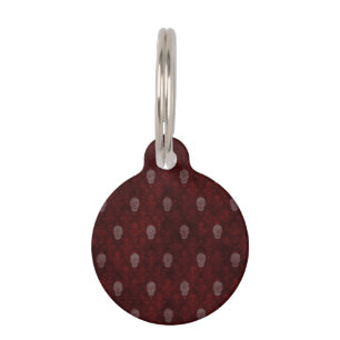 Falln Victorian Skulls Red Pet Tag