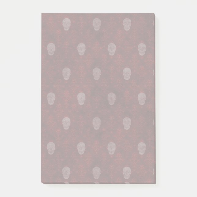 Falln Victorian Skulls Red Post-it Notes (Front)