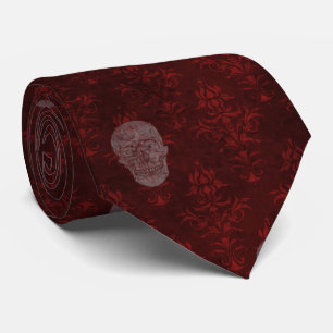 Falln Victorian Skulls Red Tie