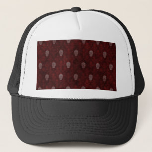 Falln Victorian Skulls Red Trucker Hat