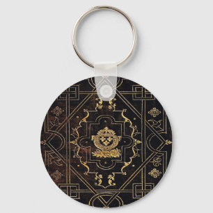 Falln Vintage Leather and Gold Key Ring